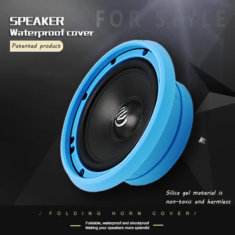 

2pcs 6.5 Inch Car audio Speaker Waterproof Cover Soft Silicone Folding Protective Horn Spacer Auto Speaker Shockproof Cover