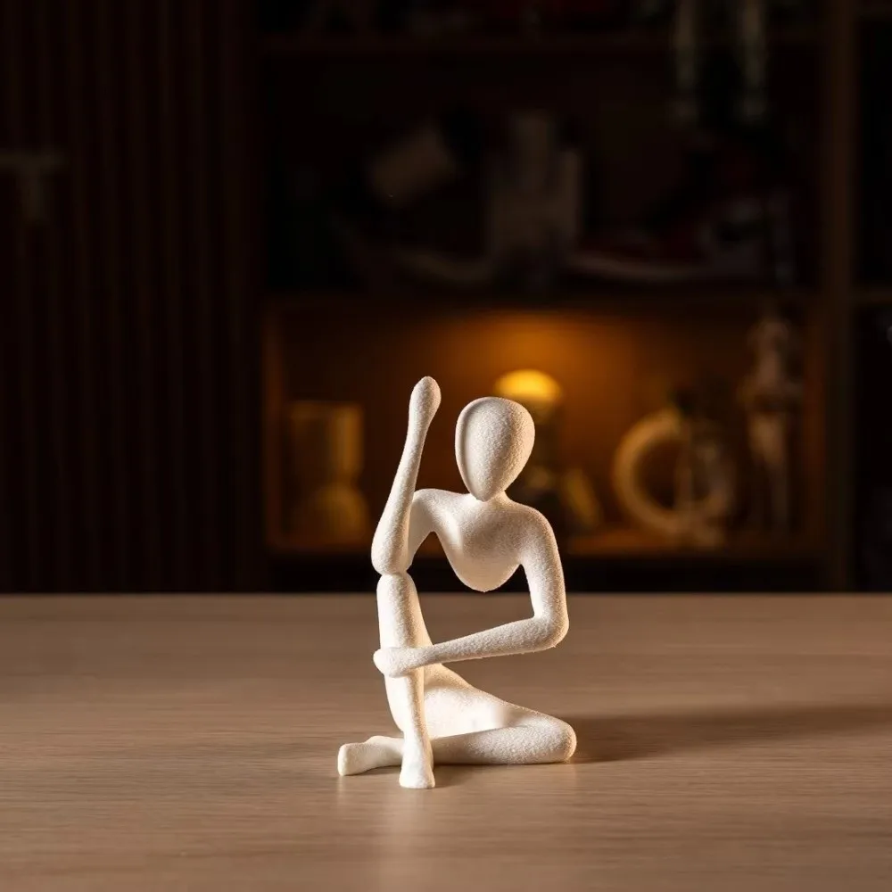 3D Printed Desktop Ornaments Abstract Home Decoration Thinker Sculpture Modern Style Flower Vase Art Collectible