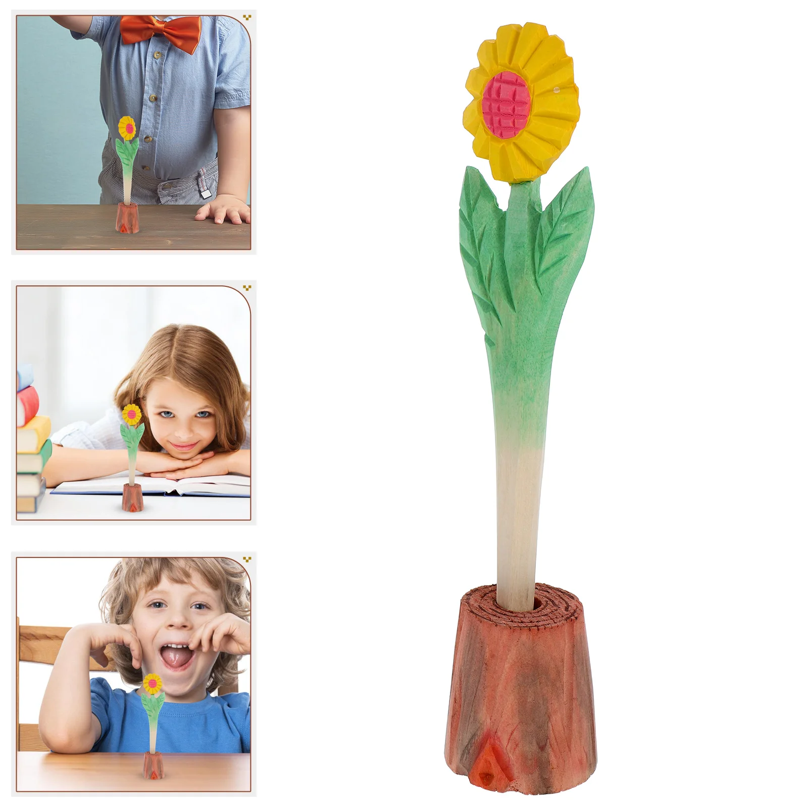 

Wooden Carving Pen Fun Sunflower Pens Carved Artificial Creative Writing Student