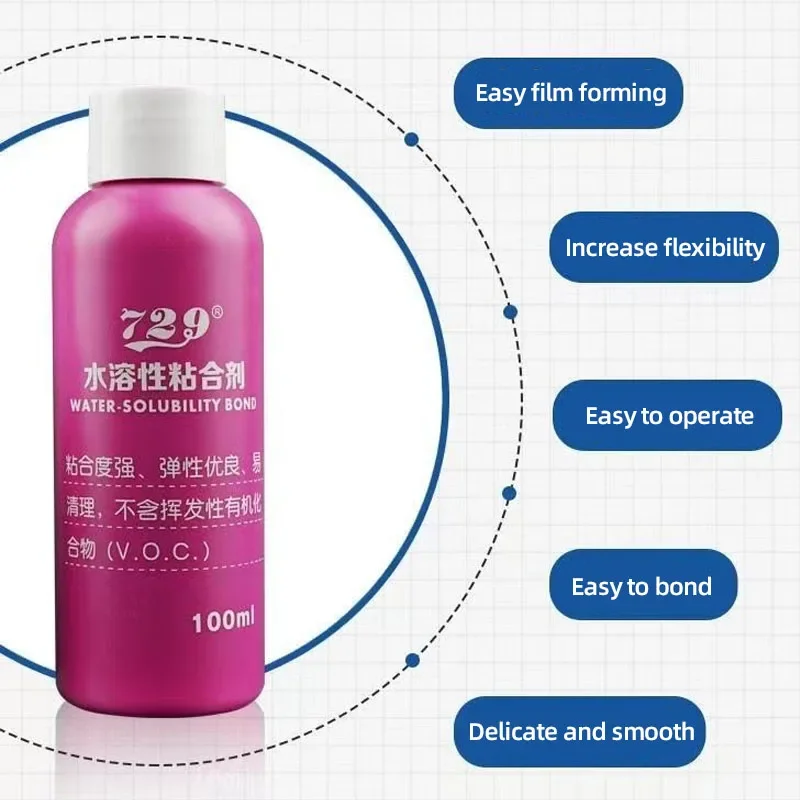 Pegamento de goma para tenis de mesa, accesorio profesional inorgánico de 729ML, de la amistad, soluble en agua, sin COV, para Ping Pong, 729