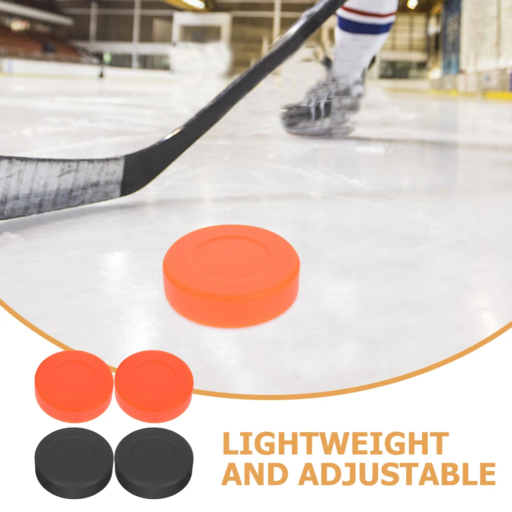 4 Buah Puck Hoki Es PVC dengan Kekerasan Tinggi dan Elastis untuk Latihan, Memukul Akurat, Perlengkapan Hoki