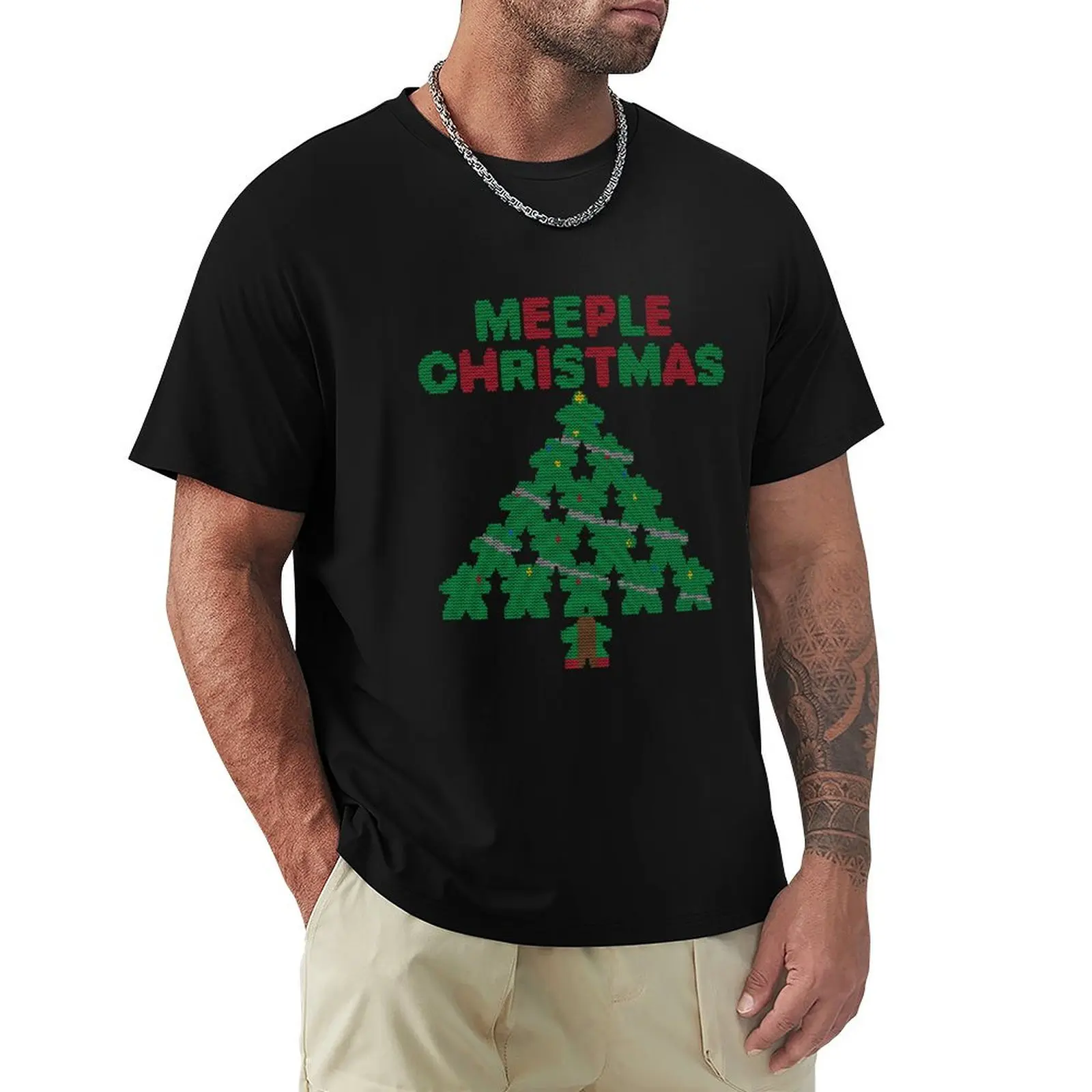 Meeple Christmas! T-Shirt Basic Simple Casual Short Sleeve Tee