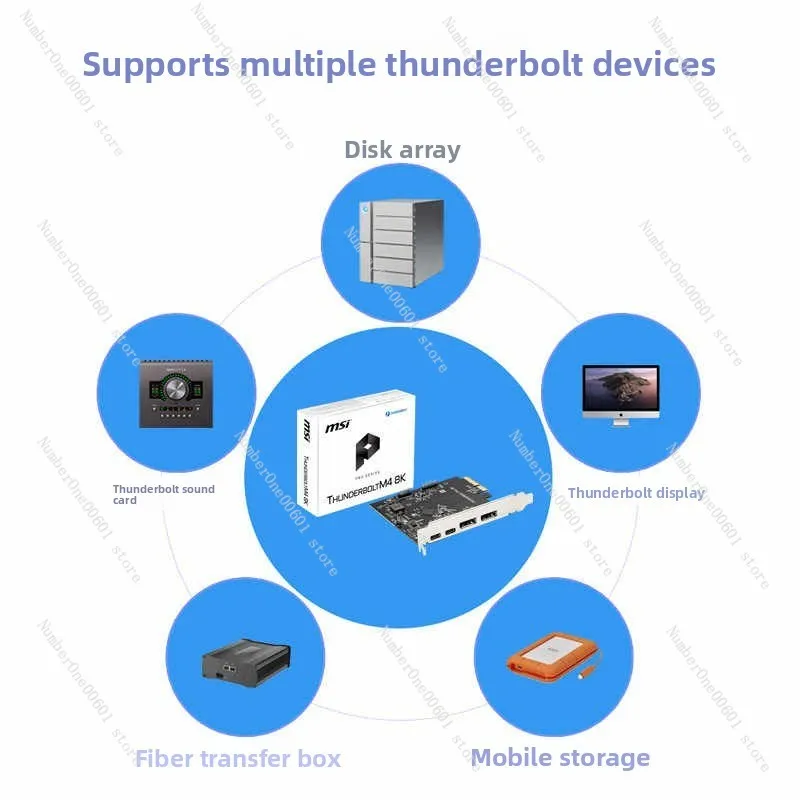 MSI PCIe Thunderbolt 4 Expansion Card M4 USB4 Compatible 8K for Z590/Z690/Z790 Motherboards