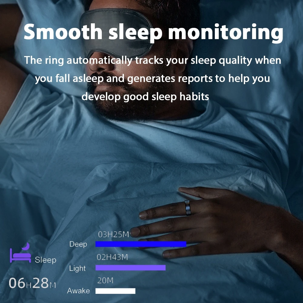 Nieuwe Slimme Ring Hartslag Lichaamstemperatuur Bloed Zuurstof Slaap Monitoring Mannen Vrouwen Bluetooth Gezondheid Ring Voor Xiaomi Ios Android