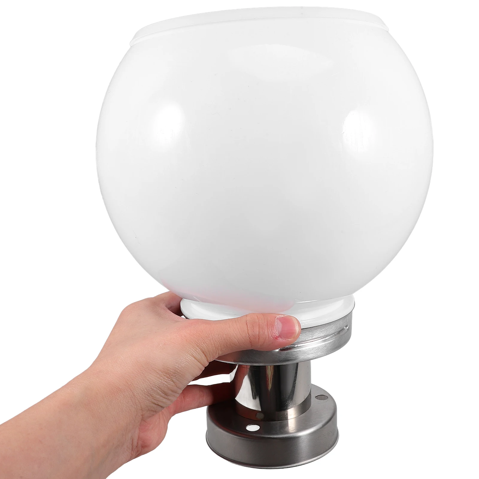 

Solar Post Lamp White Round LED Ball Lights for Pillars Full Solar Powered Outdoor Garden Fence Decoration Light Brightness