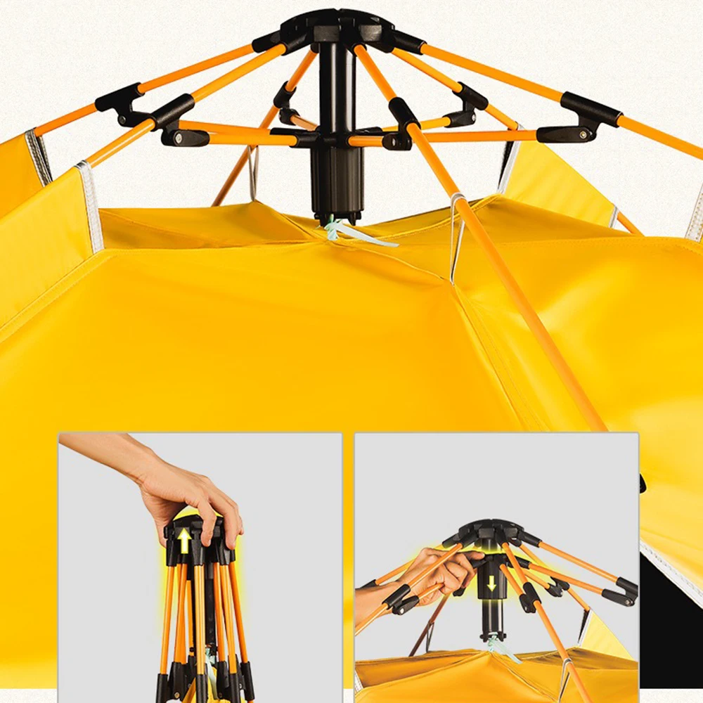 Imagem -03 - Tenda Dobrável Automática para Caminhadas ao ar Livre Portátil Impermeável Anti uv Adequado para 34 Pessoas Pode Abertura Rápida Camping Viagem