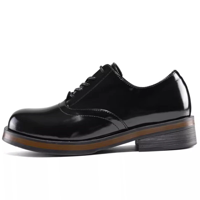 Men's Dress Shoes Male Derby Shoes Genuine Leather Business Loafers Wedding Banquet Casual Thick Soled Height Increasing Shoes