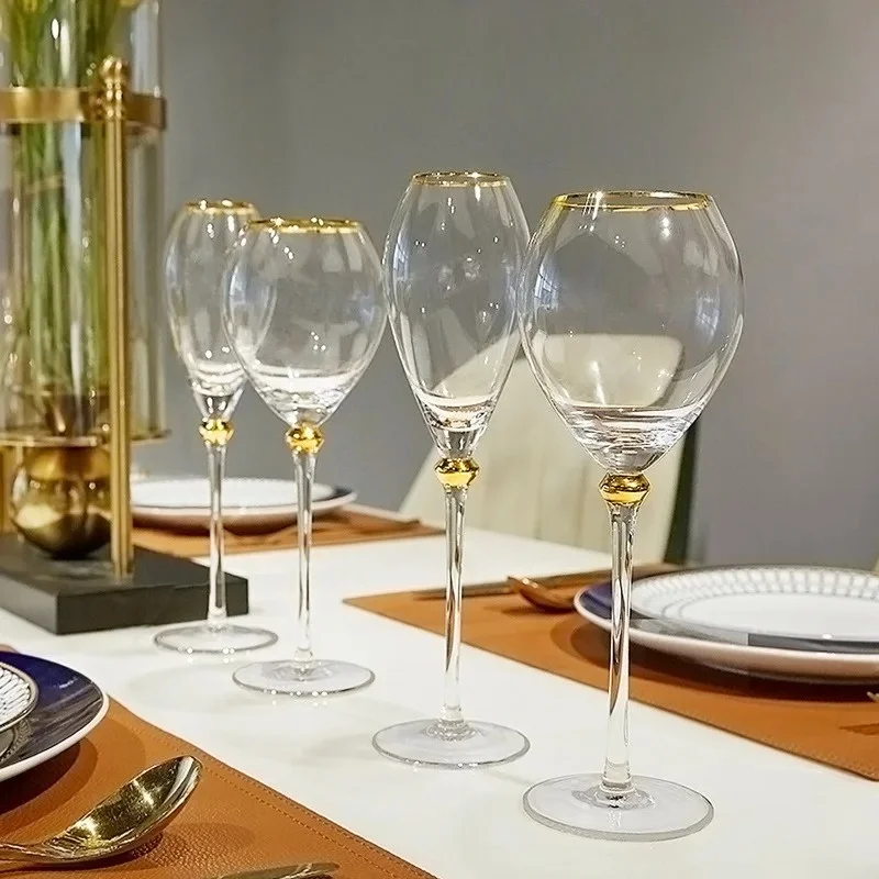 2pcs Light Luxury High-end Crystal Cup Red Wine Glass Set Tall Glass Party Wine Glass Glasses DrinkingGlasses for ChampagneFlute
