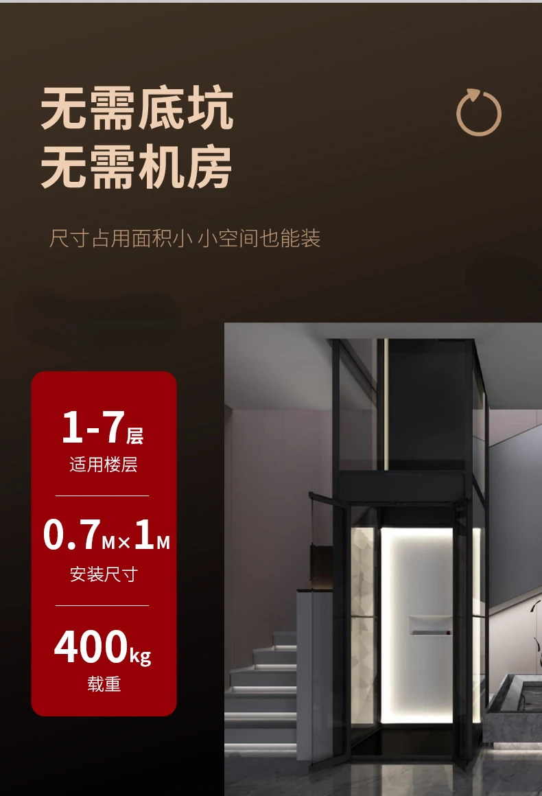 Small household elevator