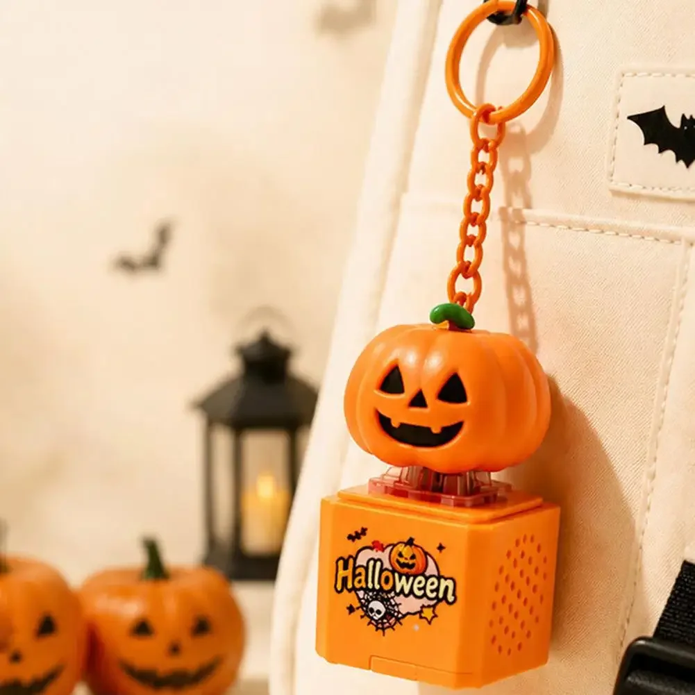 Halloween Pumpkin Glowing Keychain Keyboard Stress Relief Fidget Button Keycap Fidget Clicker Keyboard Keychain Pendant Toys