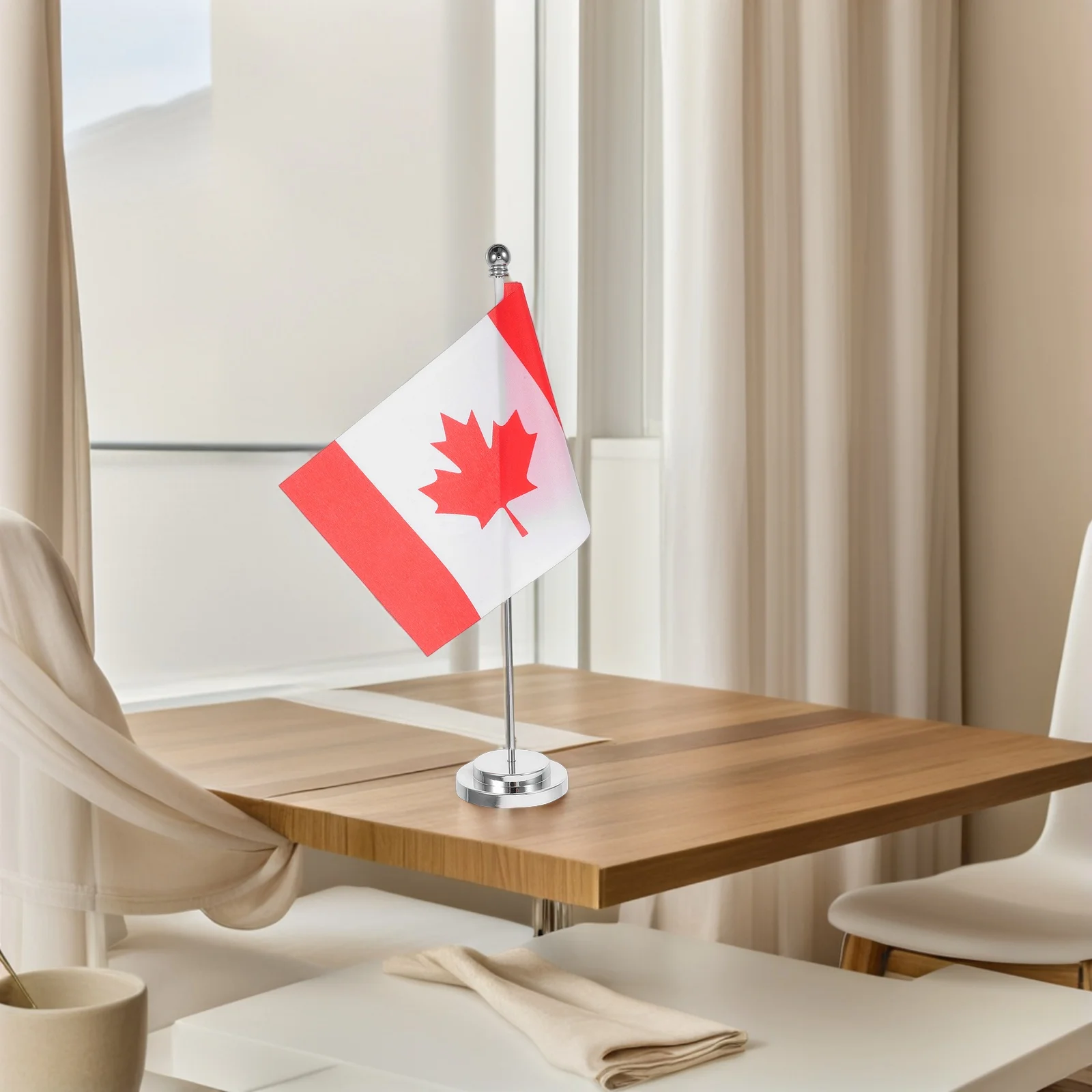 

Mini Canada National Flag Miniature Desk Flag Small Polyester Banner Office Table Decoration Desktop Canada Day Decoration Maple
