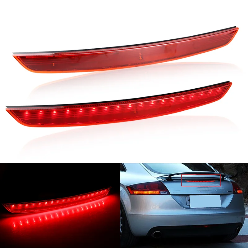 

1×for Audi TT 8J MK2 2006 2007-2014 LED High Level 3rd Brake Light Rear Cargo Lamp Car Taillight Red Smoke Lens OEM: 8J0945097