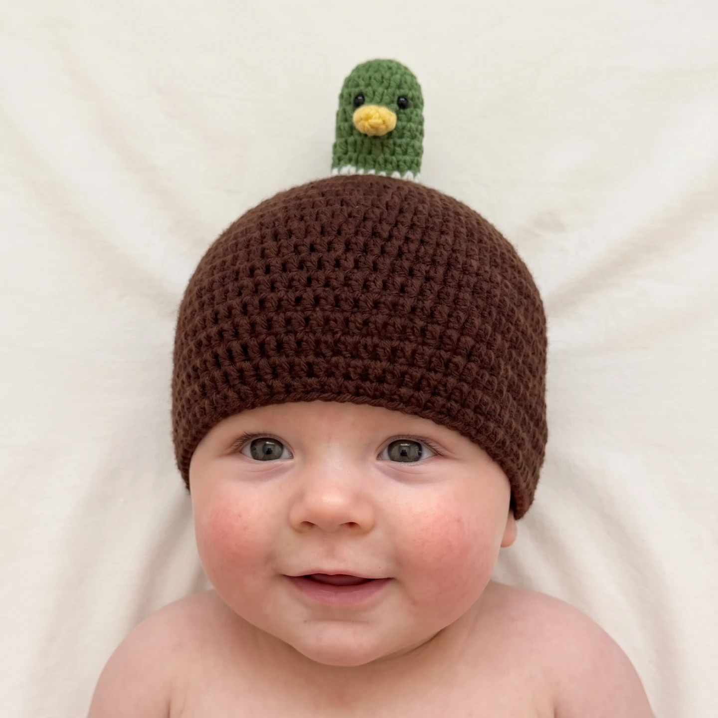 Cotton Island DIY Crochet Duckling Hat Material Kit Hand Knitted Baby Cartoon Cap Duck Needle Hooking Infant Knitting Kit