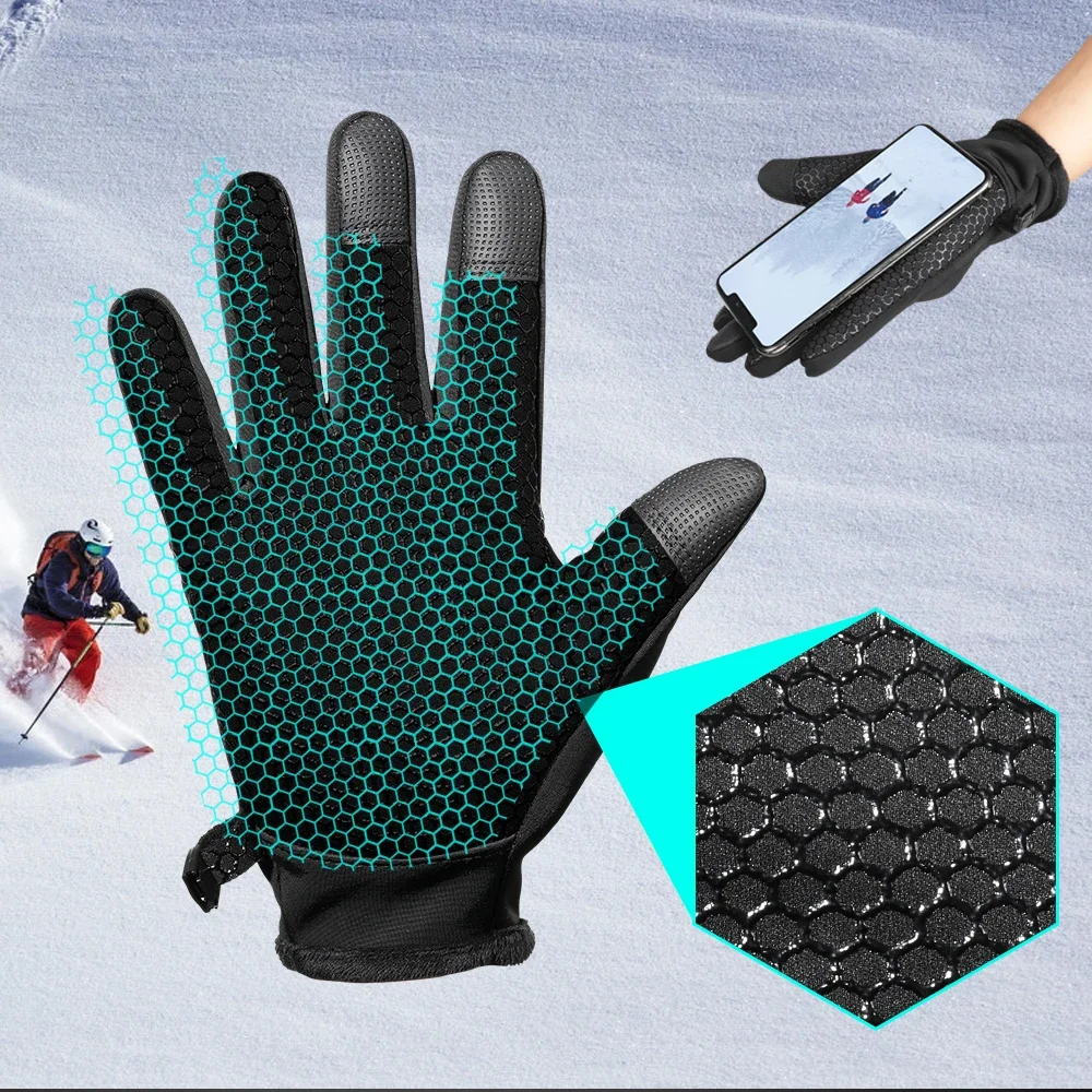 Winter Warm Gloves Men Women Touch Screen Sport Skiing Cycling Hiking Bike Snowboard Outdoor Windproof Anti-skid Protective Gear