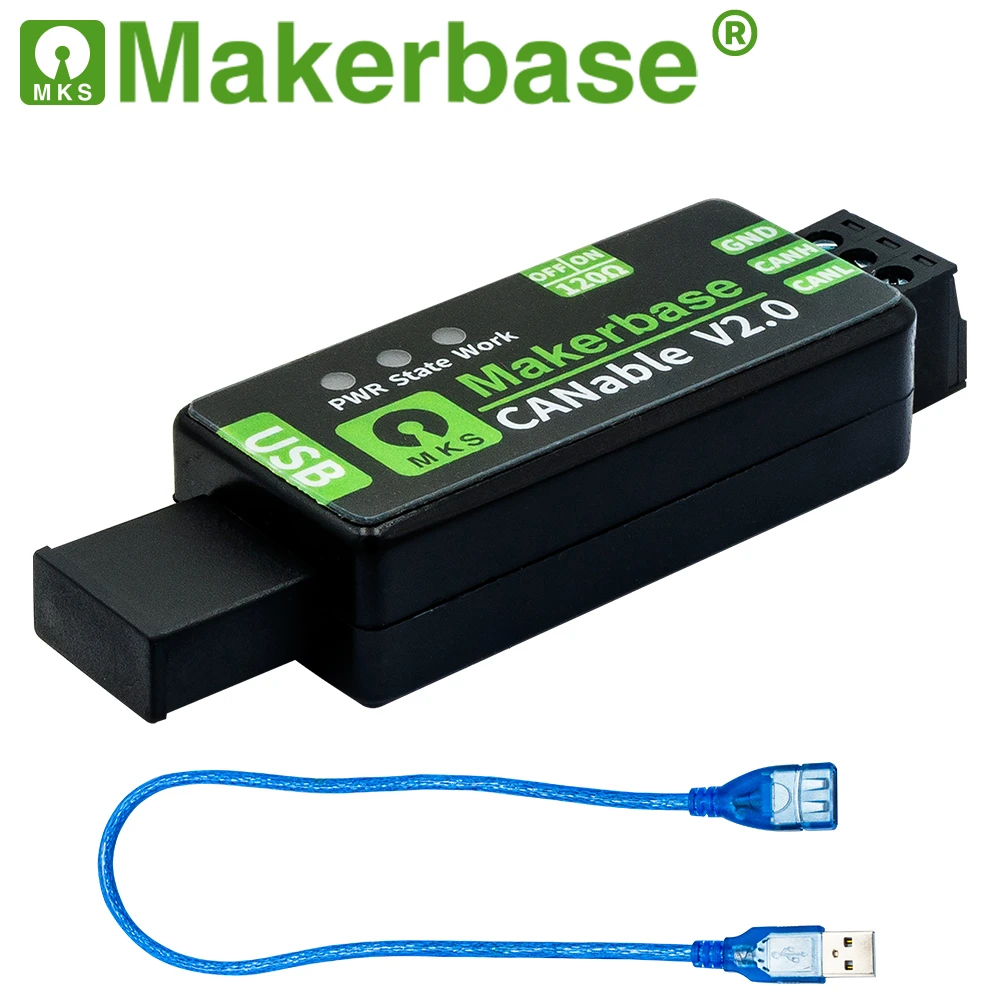 Makerbase CANable 2.0 Shell USB CAN Adapter with CANFD Slcan SocketCAN Support for Klipper 3D Printer CANdleLight CAN Bus Analyz