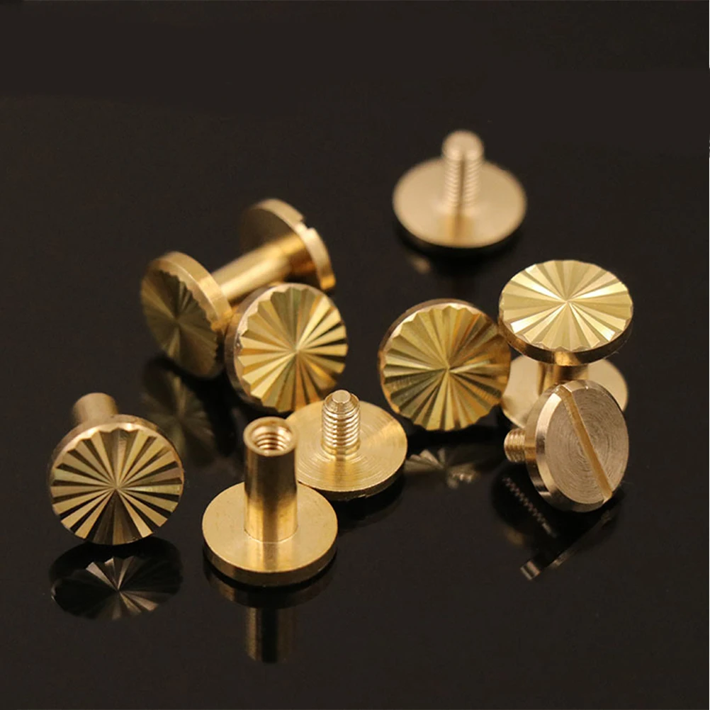 

10 Pcs Brass Rivets Sunflower Fastener Bags Belt Harness Nail Golden Stud Screw