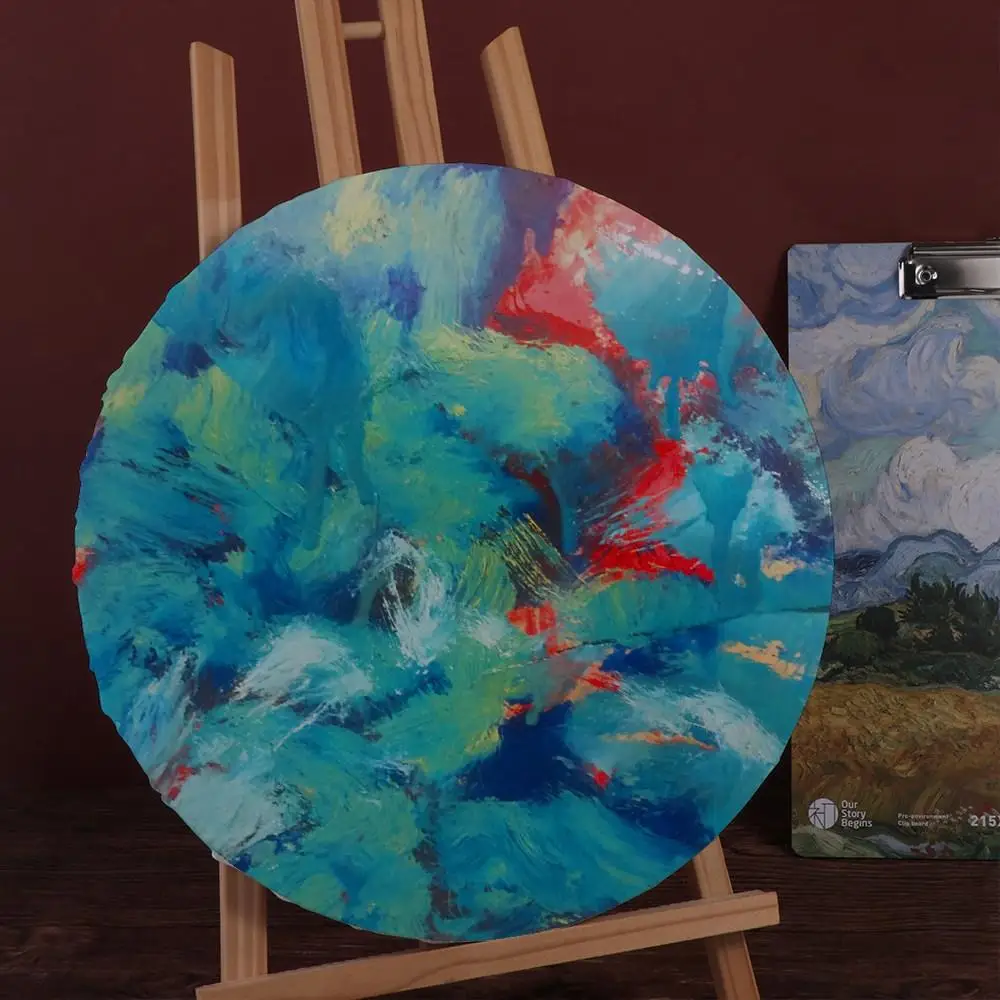 

Круглая хлопковая Толстая художественная деревянная рамка для рисования, доска для рисования, круглая холщовая доска для рисования