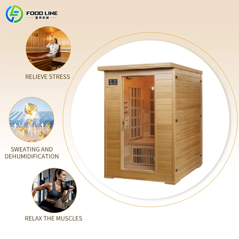 Infrared Steam Sauna Room 3 Person Outdoor with Transom Windows for Home Backyard Spa Wellness Customize