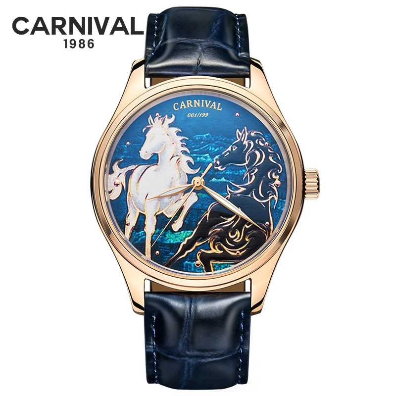 

Carnival Brand Fashion Zodiac Horse Mechanical Watch for Men Sapphire Waterproof MIYOTA Movement Automatic Wristwatches for Mens