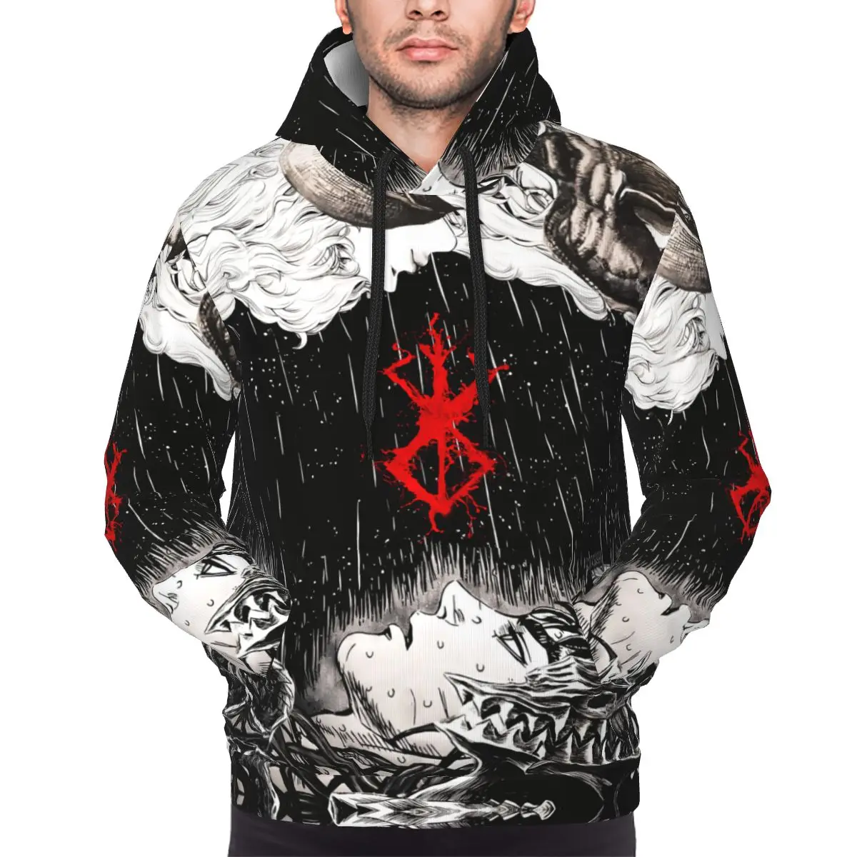 Berserk Guts Hoodie for Unisex Japan Anime Sweatshirt 3D Print Hoodies Stylish Hoodie Pullover Long Sleeve Shirts