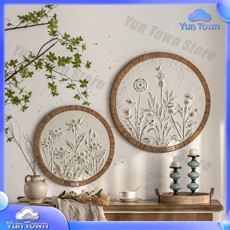 Wall Art for Home Decor for Living Room Bedroom Dining Room Rustic Woven Wall Hanging Vintage Iron Wall Decor Japanese Style