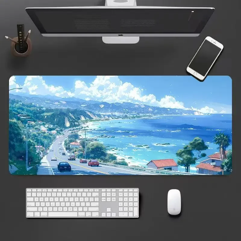 Novo Anime Paesaggio Giochi Mouse Pad giocatori di giochi giochi per computer infiniti Accessori per ufficio Tappetino da scrivania per computer tappetini grandi Grande
