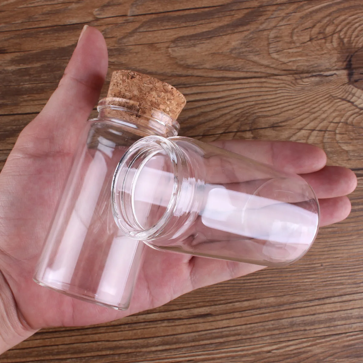 2pcs 120ml 47*90mm Glass Candy Bottles with Cork Lids Spice Jars Wishing bottles Storage Bottles Pill Container DIY Crafts