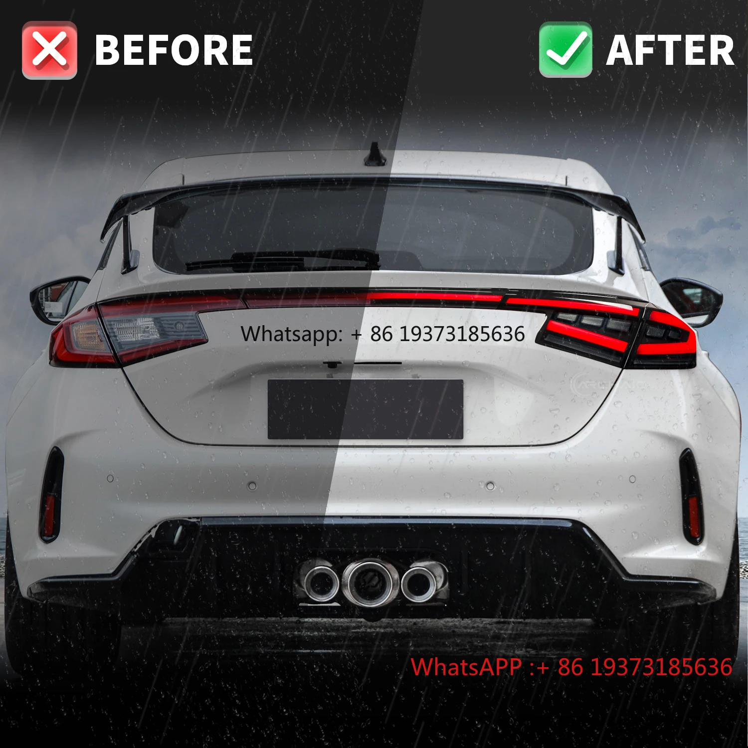 مجموعة مصابيح خلفية LED عتيقة لـ 2022-2025 سيفيك هاتشباك Type-R FL1 FL2 FL4 FL5 11th Gen Civic إشارة متتابعة الضوء الخلفي #5