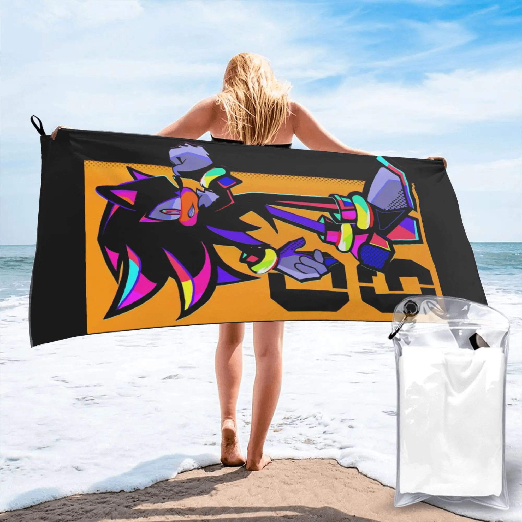 Shadow the hedgehog    Beach Towel Soft Microfiber Quick Dry Absorbent Quick Towels For Swimming
