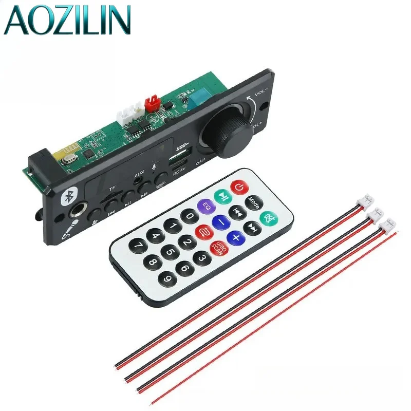 AOZILIN For Bluetooth 5.0 Decoder Board 2x3W Power Amplifier Module with Microphone Recording Color Screen Lossless MP3 Player