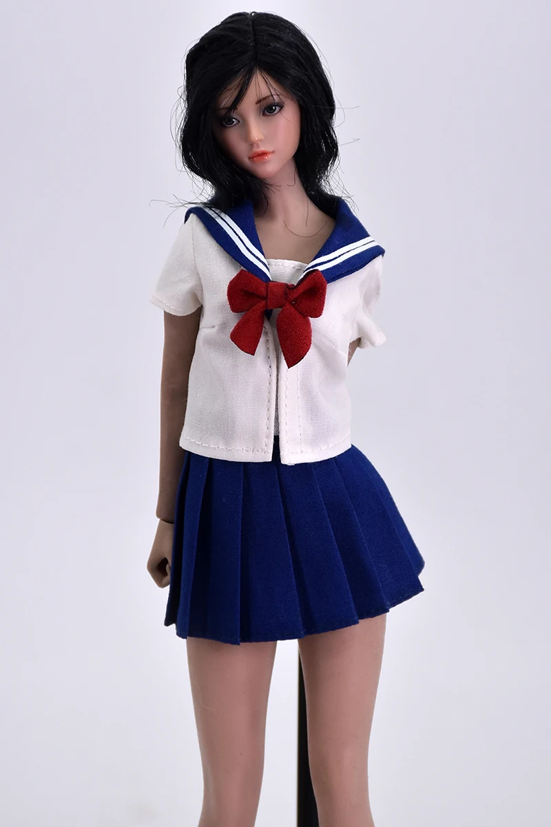 1/6 Scale Girl School Uniform Bow Tie Socks Set Clothes Model Fit Tbl Small Bust 12 Inch Action Figure Body Collection Toys Doll