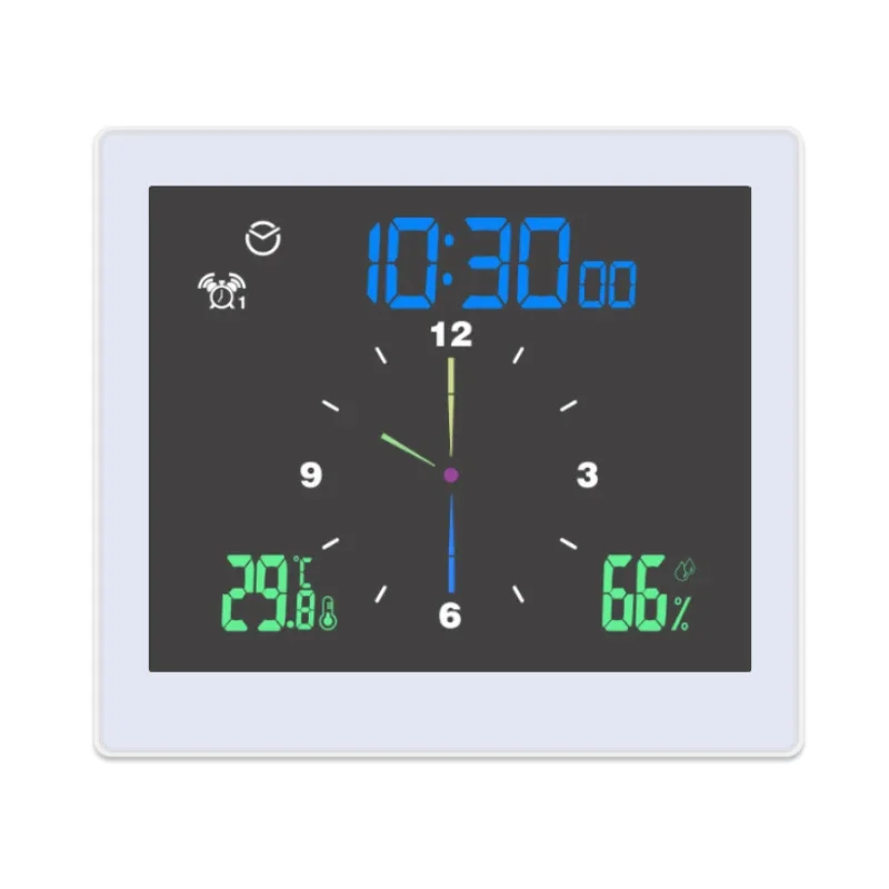 5Color LCD Digital IP65 Waterproof Water Splashes Bathroom Wall Clock Shower Temperature Humidity Kitchen Alarm Clocks Timer