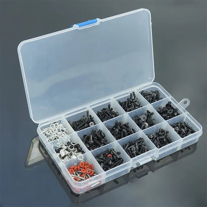 007RC 500PCS RC Car M3 M4 Metal Screws Nuts Box for 1/10 RC Crawler Car Axial SCX10 90046 Traxxas Trx4 Redcat Mst HSP