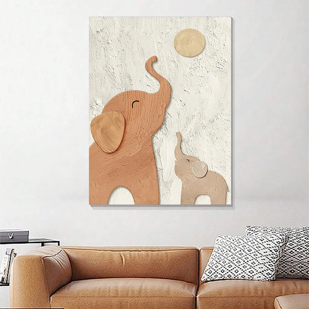 1pc frameless Canvas Painting Modern Simple Wall Art Elephant Muscle Sense Background Wall Art HD Canvas Boot Poster Home Living