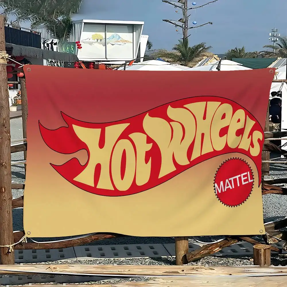 애니메이션 H-Hot W-Wheels 레트로 플래그 다중 선택 리빙 스튜디오 부스 인테리어 장식 배너