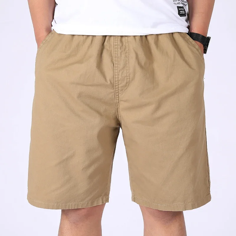 Herren Casual 100% Baumwoll-Shorts Weich Gewaschen Locker Sitzende Bermuda-Shorts Sommer Elastischer Bund Kordelzug-Shorts für Herren Tägliche Kleidung – Detail 10