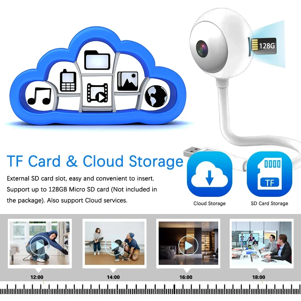 Portable USB Plug 5MP Smart Baby Monitor with Night Vision Two-Way Audio Wireless Home Security Camera for Baby Toddler Tuya App