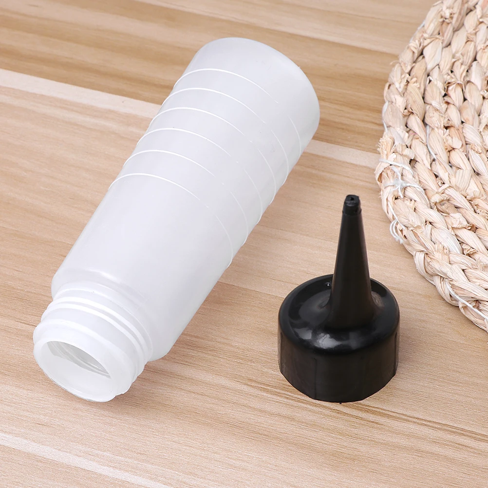 

4pcs Hair Dyeing Perm Shampoo Bottle with Scale Tip Applicator Transparent Multistorage Squeeze Mixing Travel
