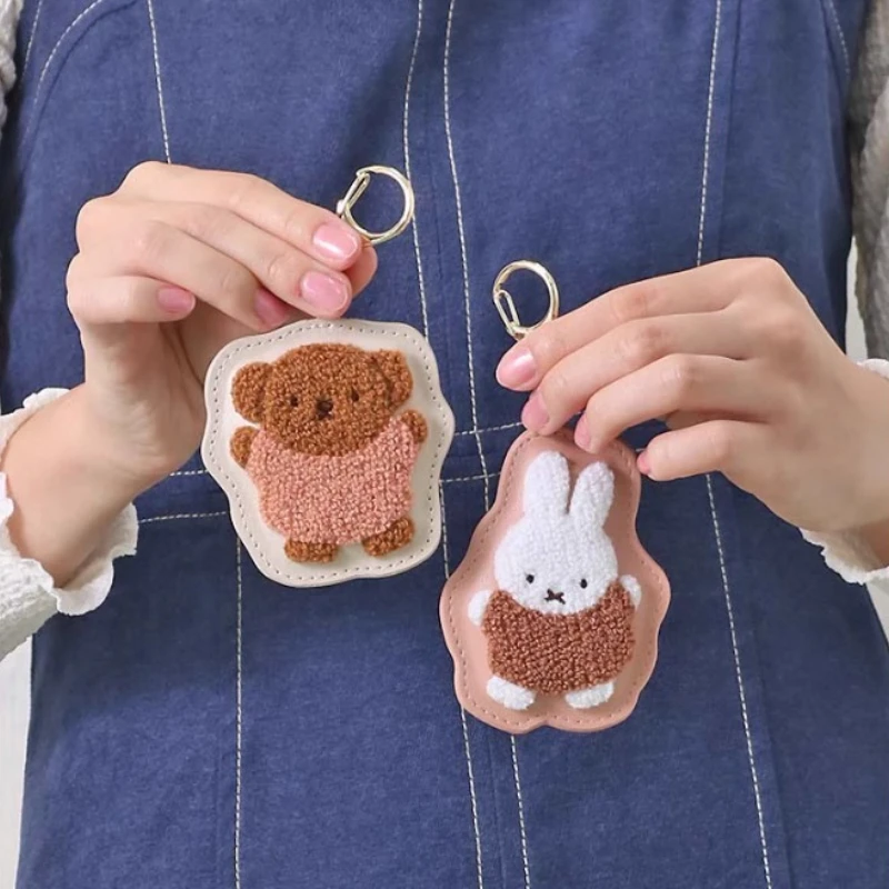 

Cute Miffys Kawaii Cartoon Leather Key Chain Pendant Backpack Key Ring Snap Hook Car Keychain Ornament Birthday Christmas Gift