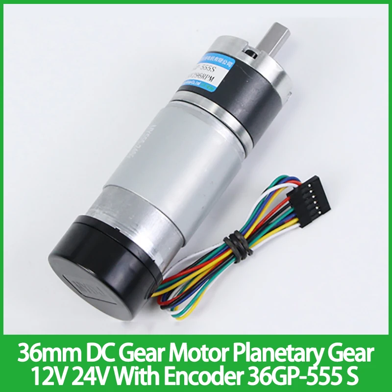 

36mm DC Gear Motor Planetary Gear 12V 24V With Encoder 36GP-555 S High Torque Speed Adjustable CW CCW Electric Motor