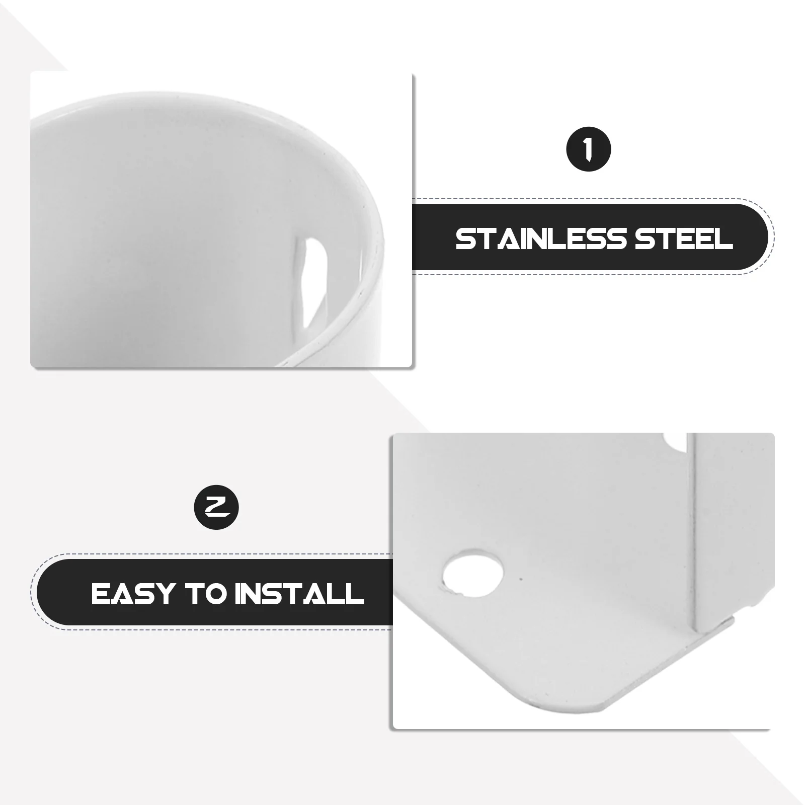 

4pcs Shower Curtain Flanges Stainless Steel Bracket For Wall Hanging Pole Towel Rod Socket Closet Rod End Holder