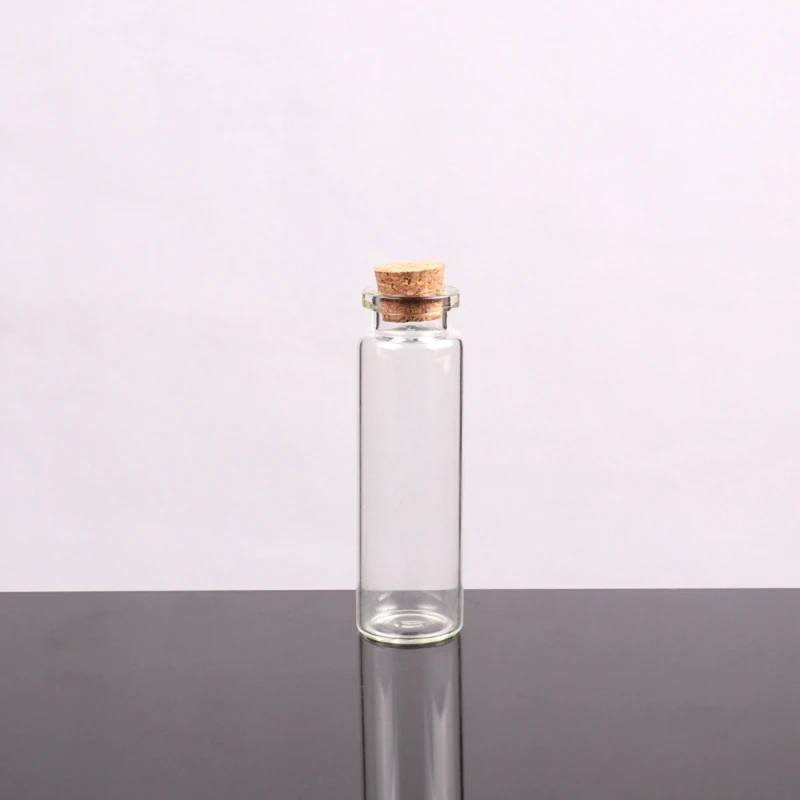 Petites bouteilles avec bouchons en liège, petits flacons, petits bocaux en verre transparent, couvercles, conteneur stockage
