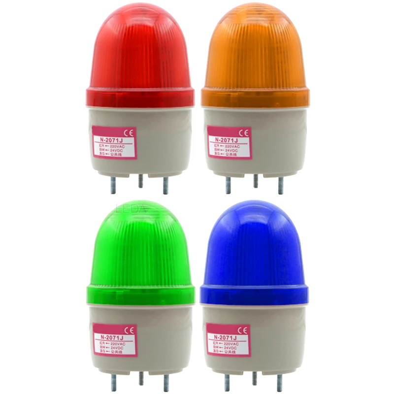 Luzes de advertência conduzidas sem som, lâmpada de alarme sadia, instalação do parafuso, vermelho, amarelo, verde, azul, N-2071, 1Pc