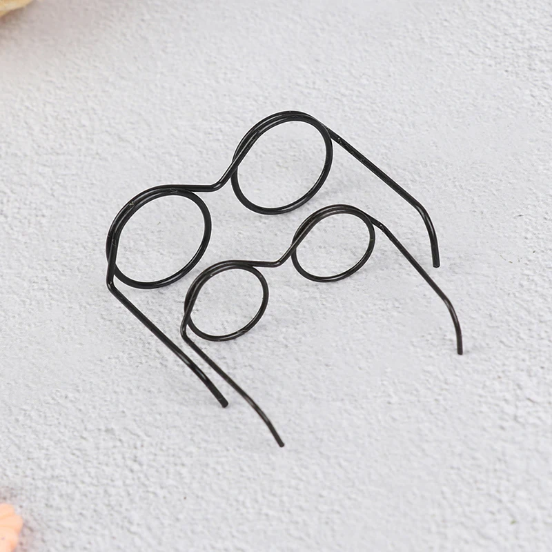 10Pcs Cute Retro Alloy Round Frame Glasses Black Lensless Glasses Doll Accessories Baby Toy Fashion Doll Glasses