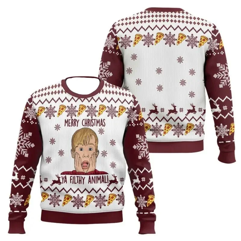 المنزل وحده عيد الميلاد سترة قبيحة مضحك عطلة حجم كبير البلوز حفلة عيد الميلاد زي الأسرة الاطفال عيد الميلاد سترة هدية 2026