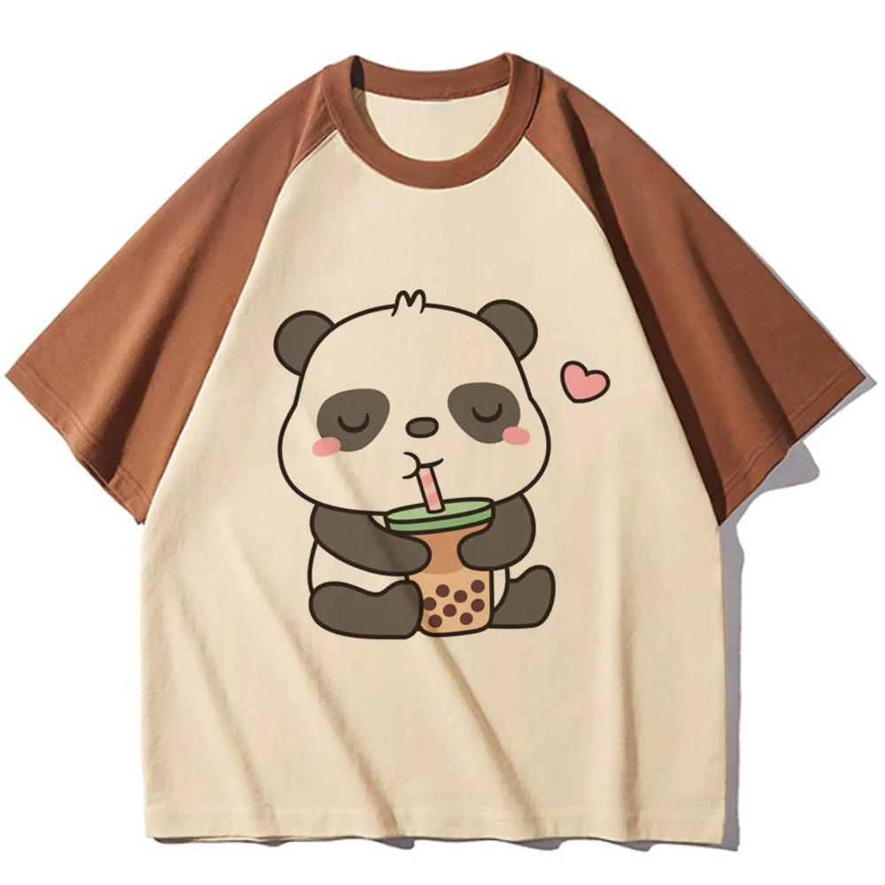 Panda tshirt girl University Y2k Colorful 2000s streetwear Breathable shirt Comfortable Digital 2000s Trendy kawaii Retro