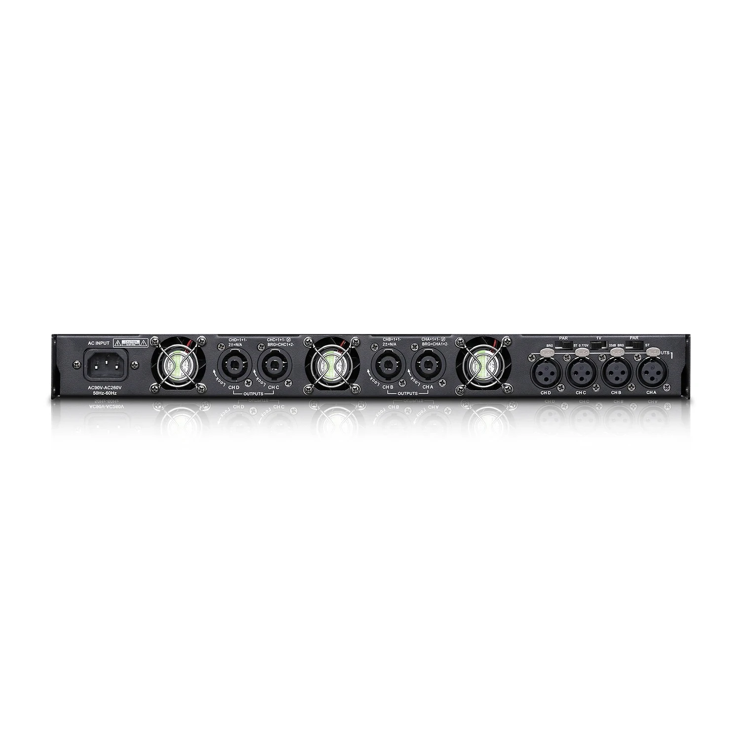 Professional 1u Power Amplifier 1200W 4 Channel Audio Amplifier Class d Sound Amplifier for Multiple Occasions