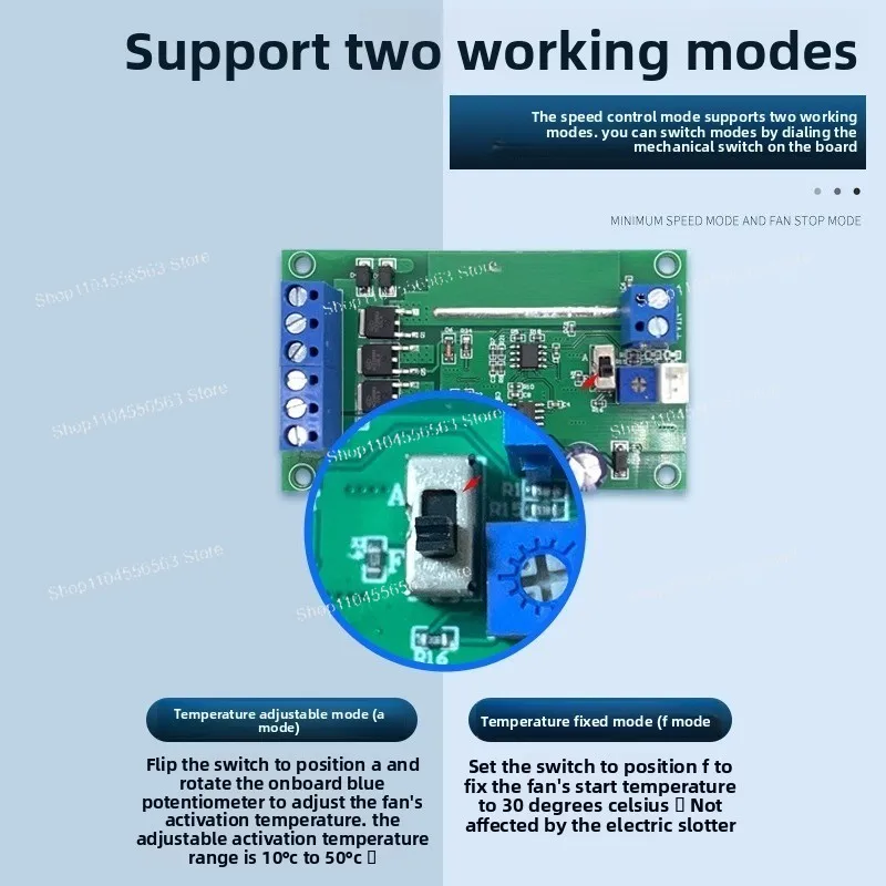 Intelligent Temperature-Controlled Fan Regulator – 12V/24V/48V Speed Switch for Chassis Cabinet Cooling Fan