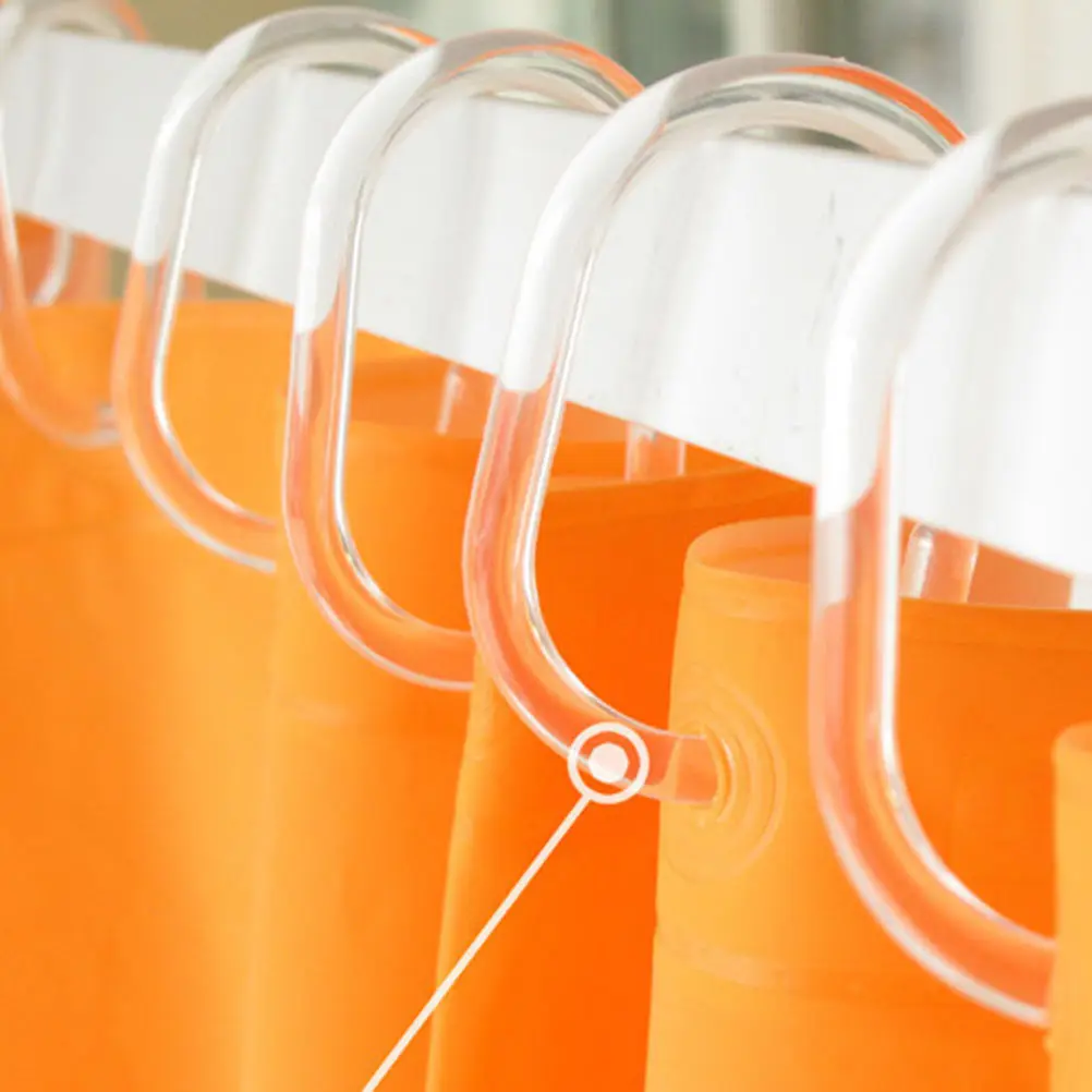 24Pcs Plastic Shower Curtain Hooks C-Shaped Oval Glide Rings for Tub Bathroom Changing Dressing Room Smooth Quiet Friction-Free