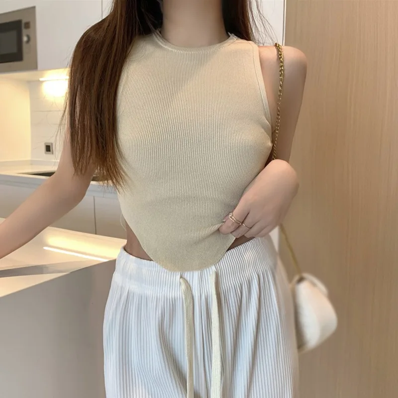 Knitted Irregularity Slim Fashion Casual Women's Tank Top Basics Camisole